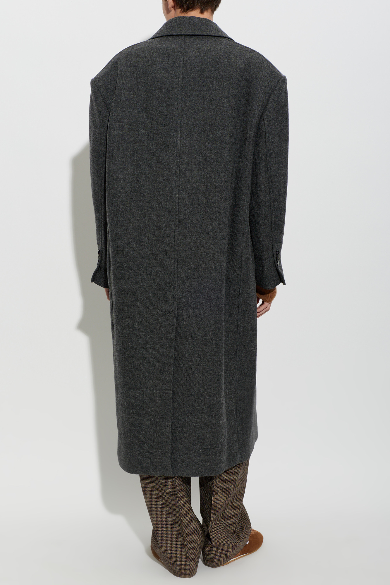 Grey Wool coat with single vent Ami Alexandre Mattiussi - Vitkac